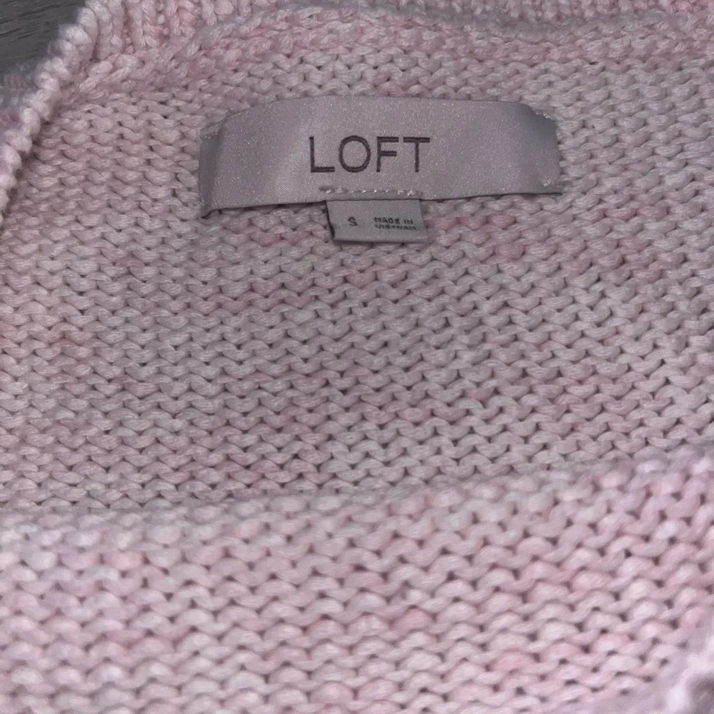 Loft Cotton Striped Knit Sweater Small